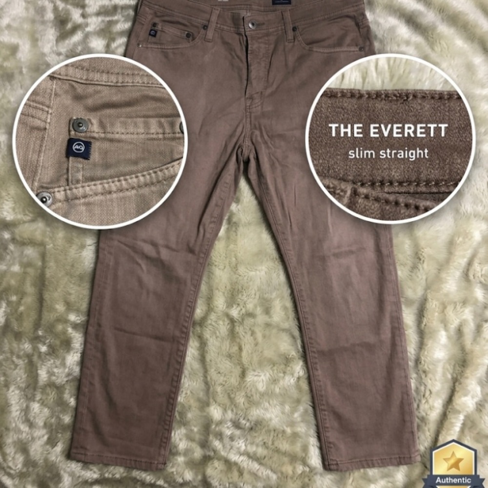 Ag Adriano Goldschmied Everett Slim Straight Jeans - Taupe Brown